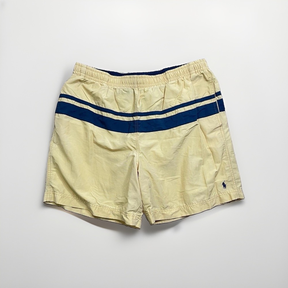 Polo Ralph Lauren Red Lined Blue Pony Swim Trunks Shorts Mens XL